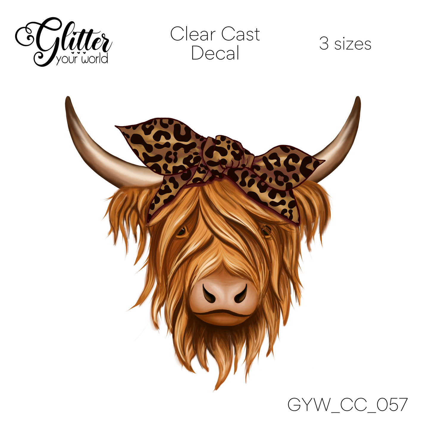 Highland Cow CC_057 Clear Cast Decal