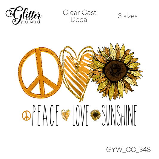 Peace Love Sunshine CC_348 Clear Cast Decal